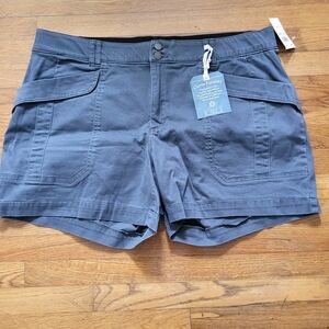 Democracy "Ab"solution High Rise Plus Colored 5 1/2" Cargo Shorts 22W Slate Blue